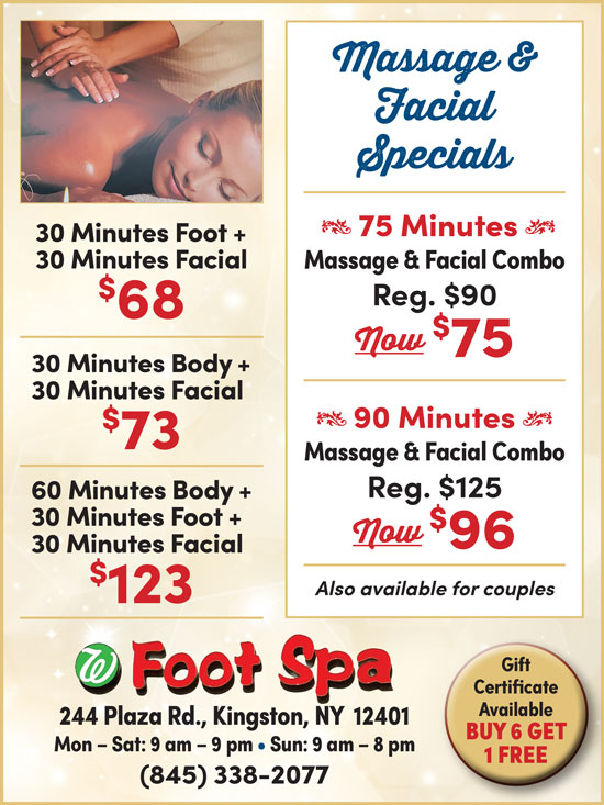 75 min. Massage & Facial Combo For $75 or 90 min. Massage & Facial Combo For $96 from Foot Spa