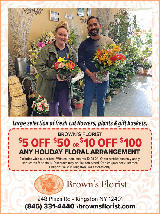 $5 Off $50 or $10 Off $100 At Brown’s Florist